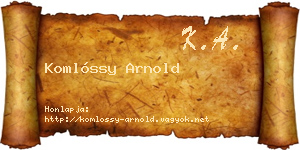 Komlóssy Arnold névjegykártya